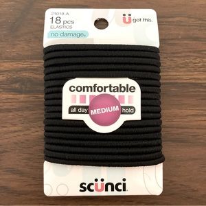 FREE w/ Bundle NWT Scunci 18 PCs Elastics Medium Hold Black Hairbands